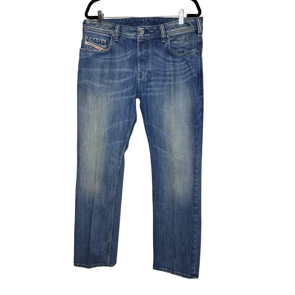 Diesel Zatiny 008AT Mens Bootcut Jeans Blue Wash 36x32 Made in Italy Button Fly